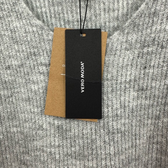 Vero Moda size Large gray v neck sweater bell sleeves NEW v neck ruffle blouse - Picture 5 of 8